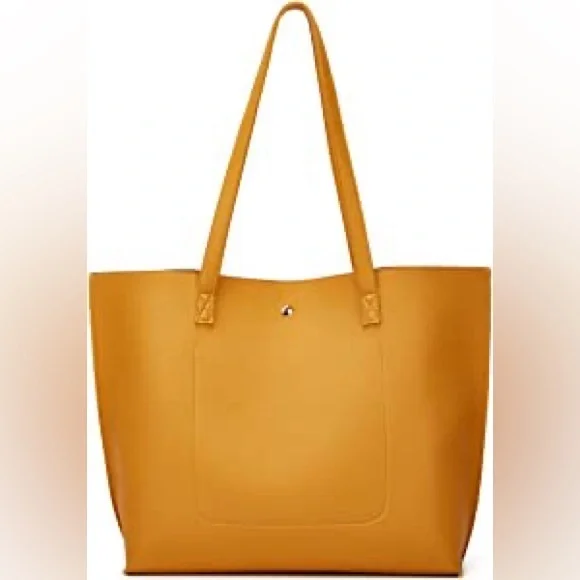 MANGOO SOFT FAUX LEATHER TOTE SHOULDER BAG - Picture 4 of 6